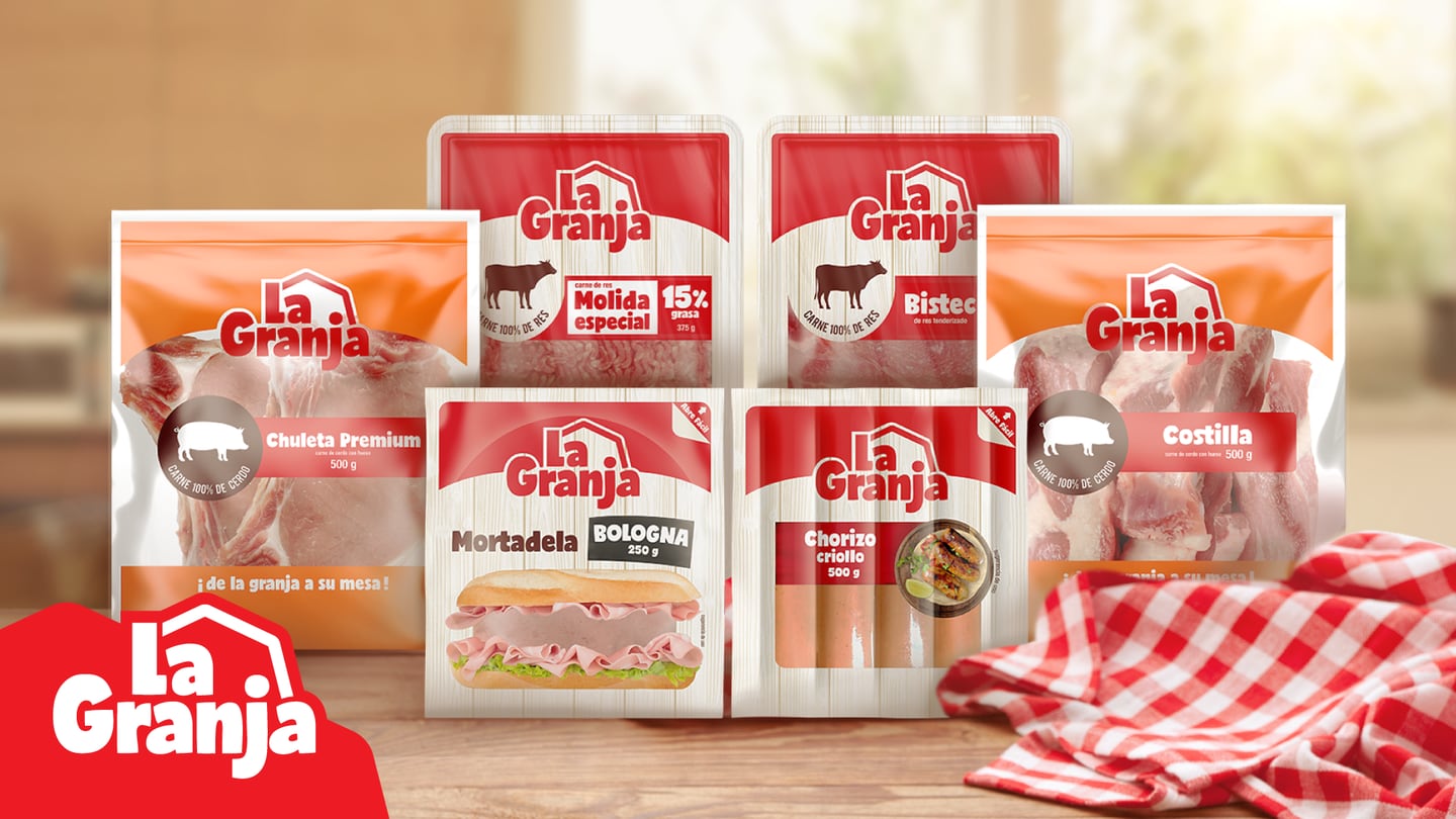 La línea nueva de productos cárnicos se venderá con la marca La Granja, en presentaciones de res, cerdo y embutidos. Inicialmente solo estará en abastecedores, panaderías y pulperías. Foto: Cortesía