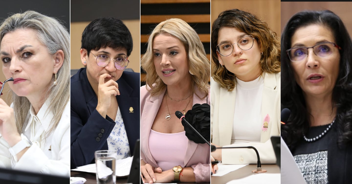 Las parlamentarias Kattia Cambronero (PLP); Rocío Alfaro (FA); Monserrat Ruiz (PLN); Priscilla Vindas (FA); y Paulina Ramírez (PLN), se pronunciaron contra lo ocurrido a la diputada Venessa Castro.