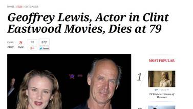 Actor Geoffrey Lewis, secundario de Clint Eastwood, falleció a los 79 años