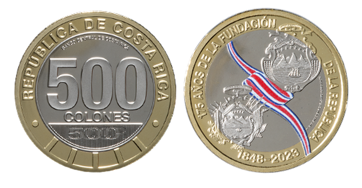 El Banco Central de Costa Rica (BCCR) aseguró que se viene una nueva moneda de 500 colones para recordar los 175 años de la fundación de la República, fecha que se celebra el próximo 31 de agosto