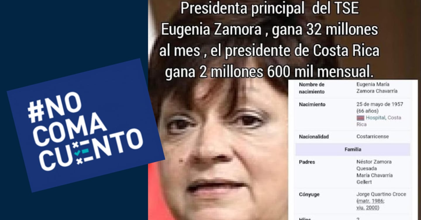 En perfiles de simpatizantes del presidente Rodrigo Chaves circuló información falsa sobre la presidenta del TSE.