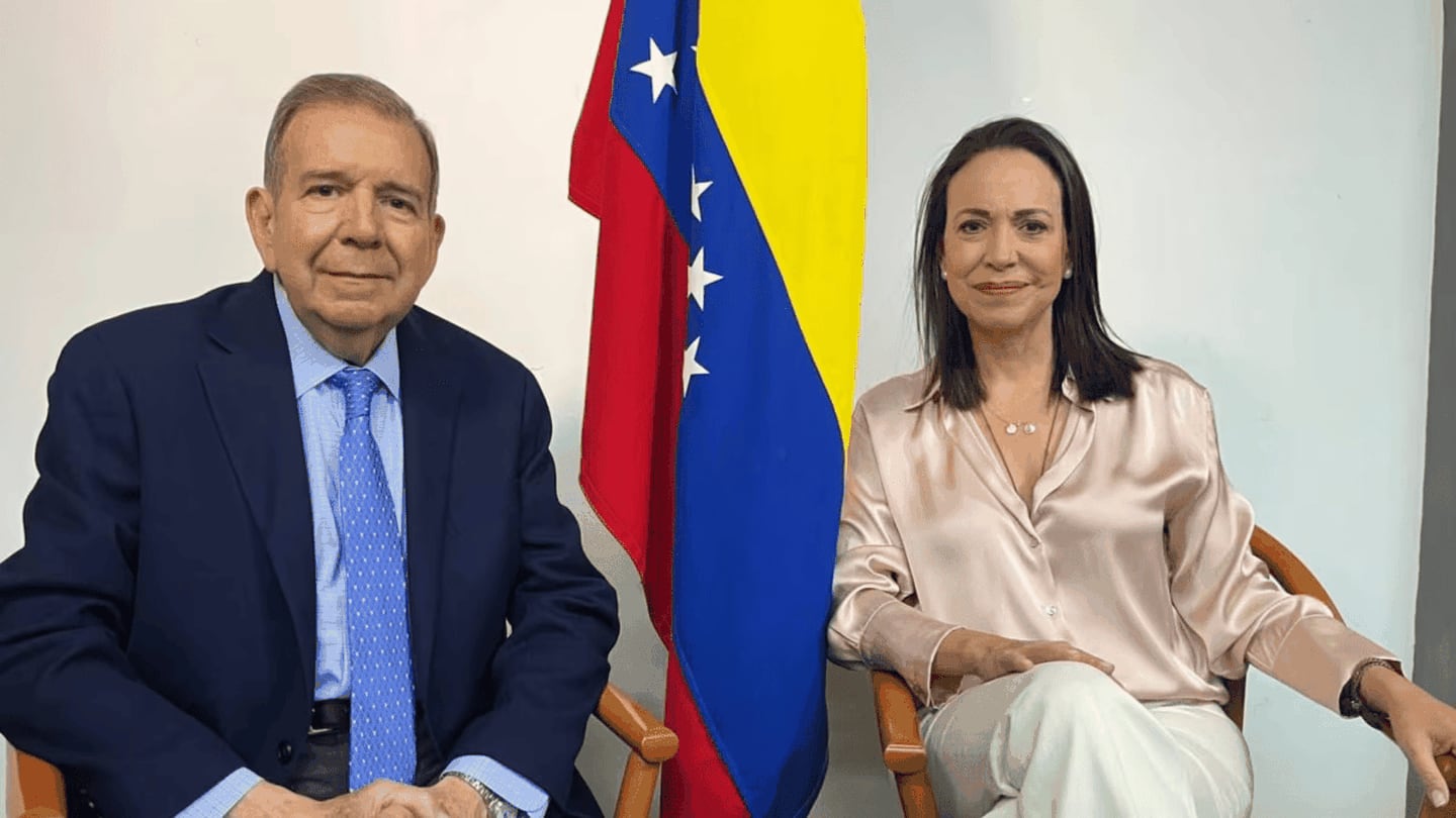 El candidato presidencial, Edmundo González y la líder opositora, María Corina Machado. Foto: Cortesía Prensa María Corina Machado.