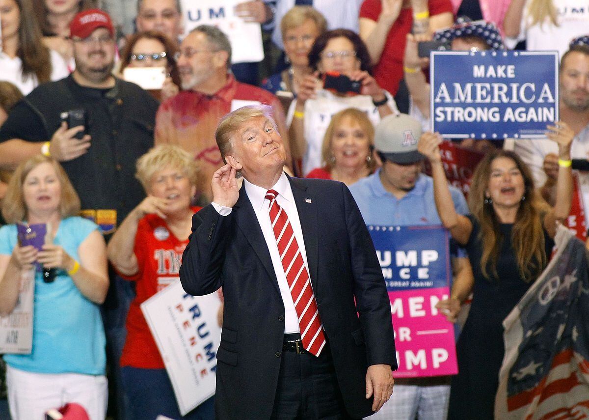 Donald Trump en campaña política. Foto: AFP