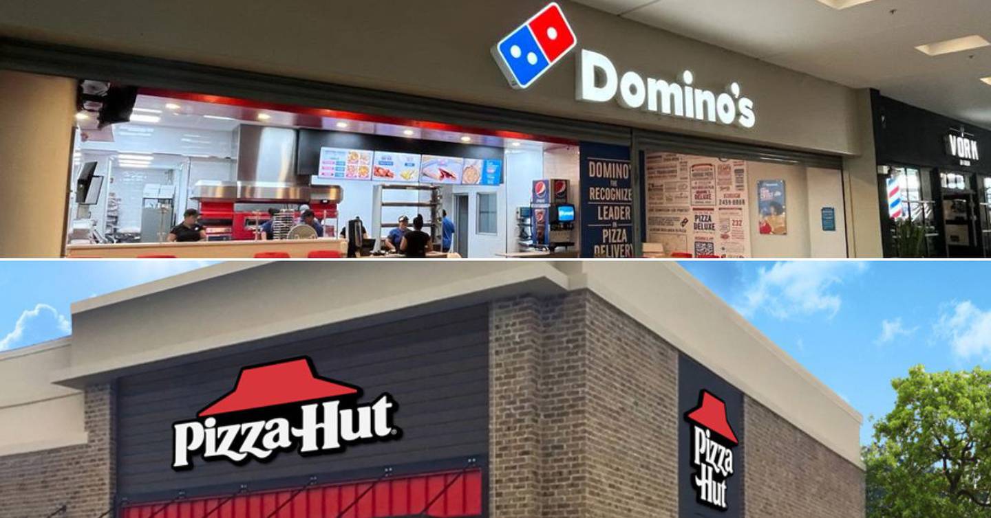 Cadenas internacionales de pizza, como Domino's o Pizza Hut, mantienen fuertes promociones con el fin de intentar atraer clientes.