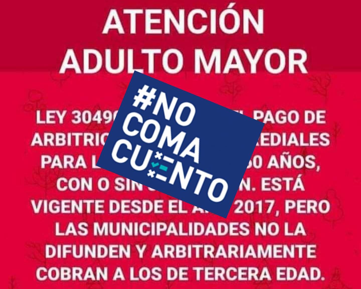 Este mensaje, que se difunde en WhatsApp, está basado en la Ley de la Persona Adulta Mayor de Perú.