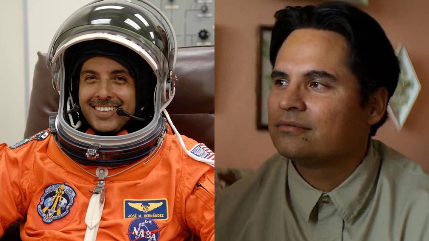Michael Peña (der) interpretará al astronauta José Hernández (izq) en 'A millions miles away', la película que se estrenará el próximo 15 de setiembre