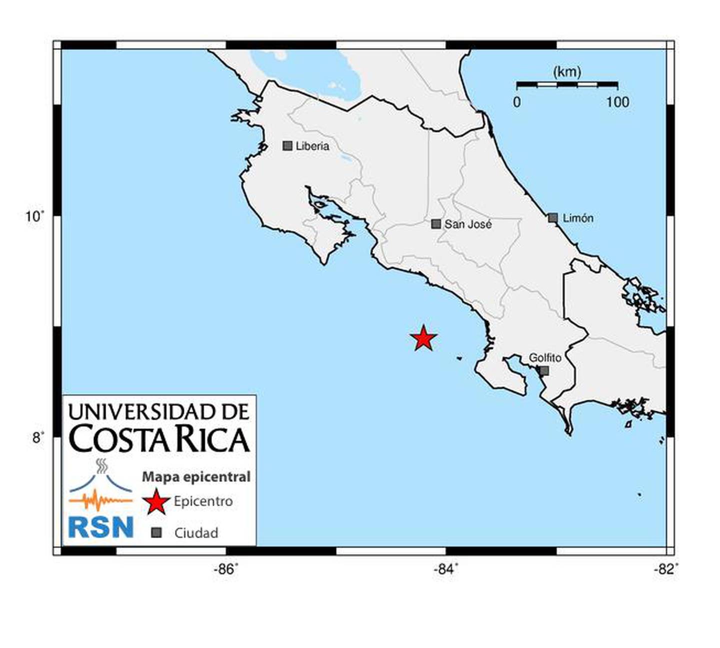 Una falla interna en la placa del Coco sería el origen del temblor que fue percibido como fuerte por algunos y moderado por otros. Imagen: RSN