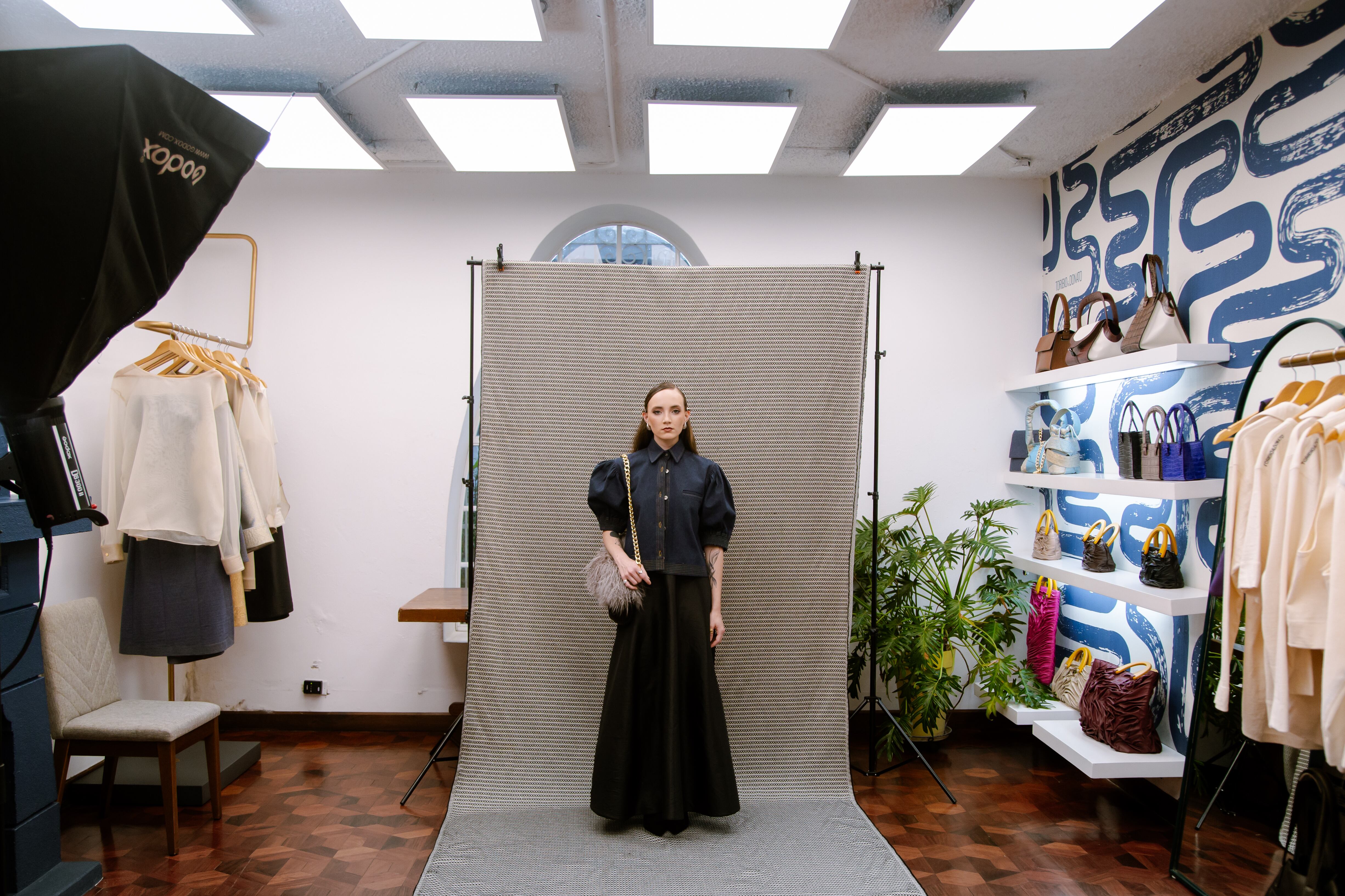 Cala Rossel modelando prendas de Toribio & Donato.