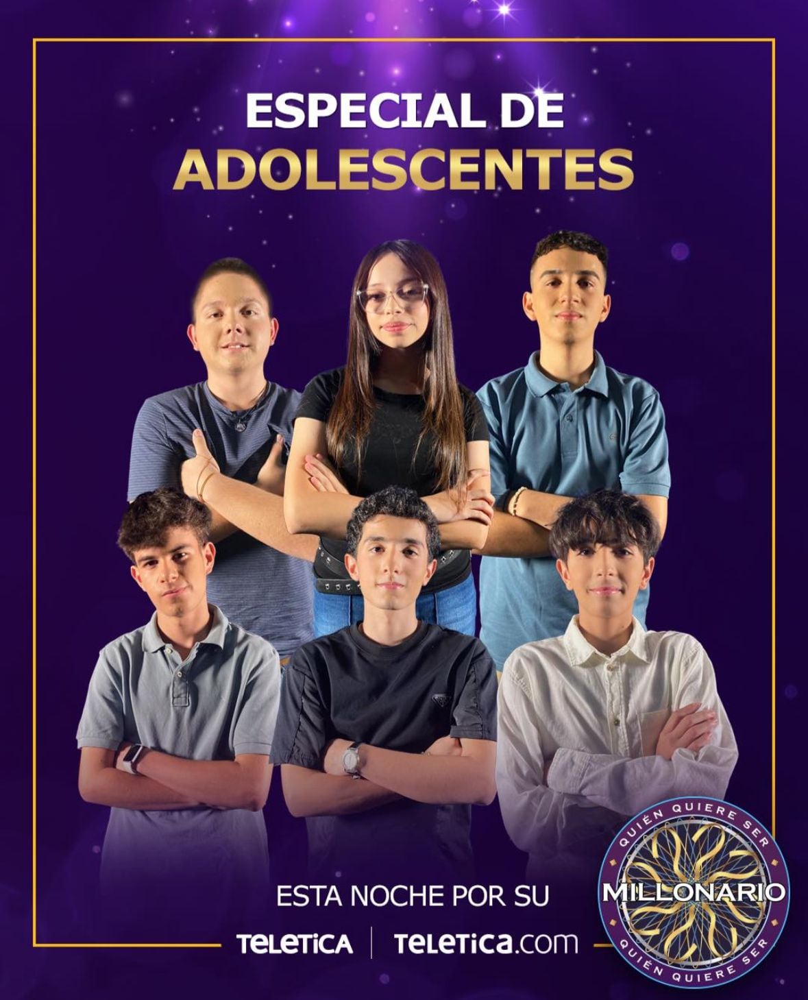 Un grupo de seis adolescentes participó en el programa de Teletica, '¿Quién Quiere Ser Millonario?' en su edición especial juvenil.
