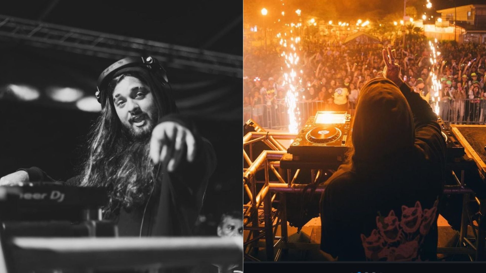 El creador de contenido Keiz durante una presentación como DJ de música electrónica.