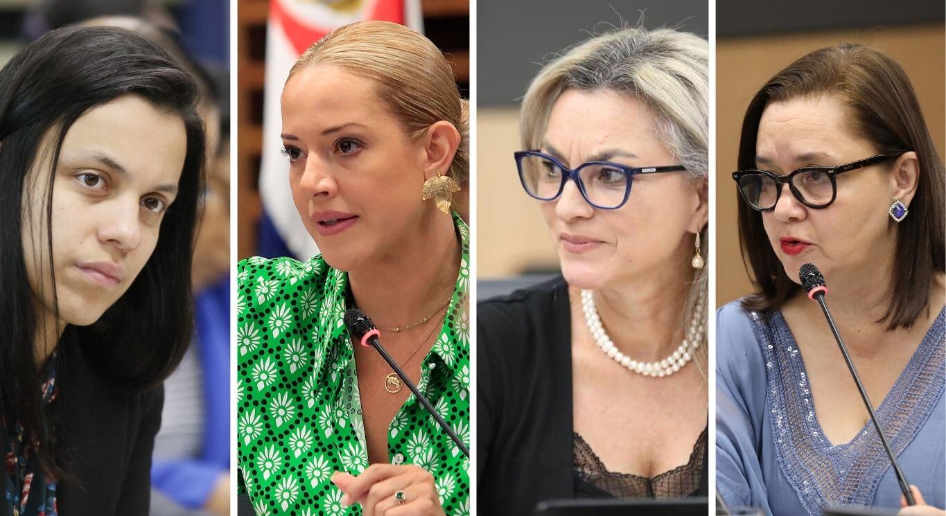 En la imagen las diputadas Sofía Guillén, del Frente Amplio; Monserrat Ruiz, de Liberación Nacional; Kattia Cambronero, del Liberal Progresista, y Vanessa Castro, de la Unidad Social Cristiana.
