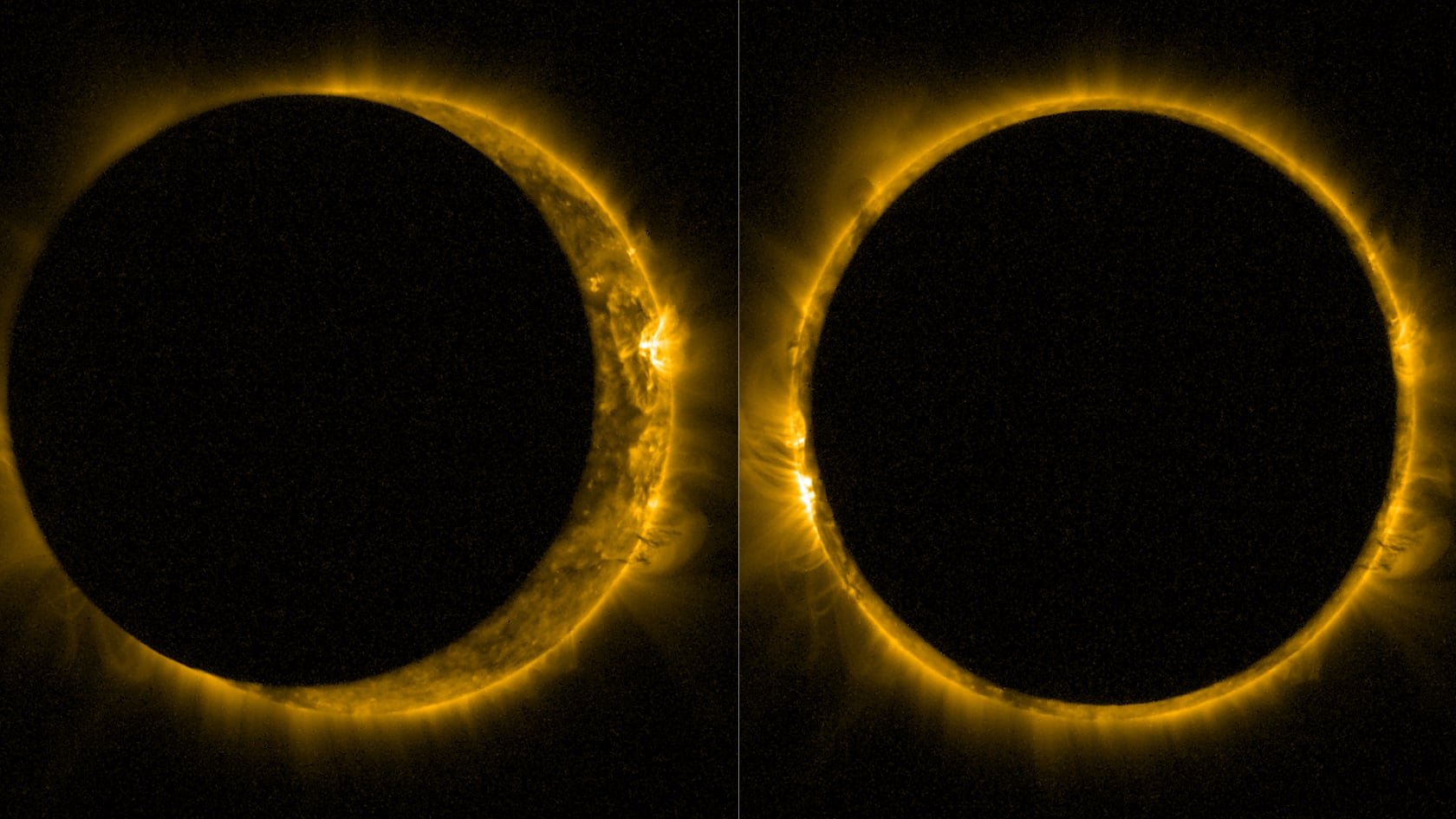 La Luna no cubrió por completo el Sol y generó un anillo de fuego captado desde el espacio por la Agencia Espacial Europea.