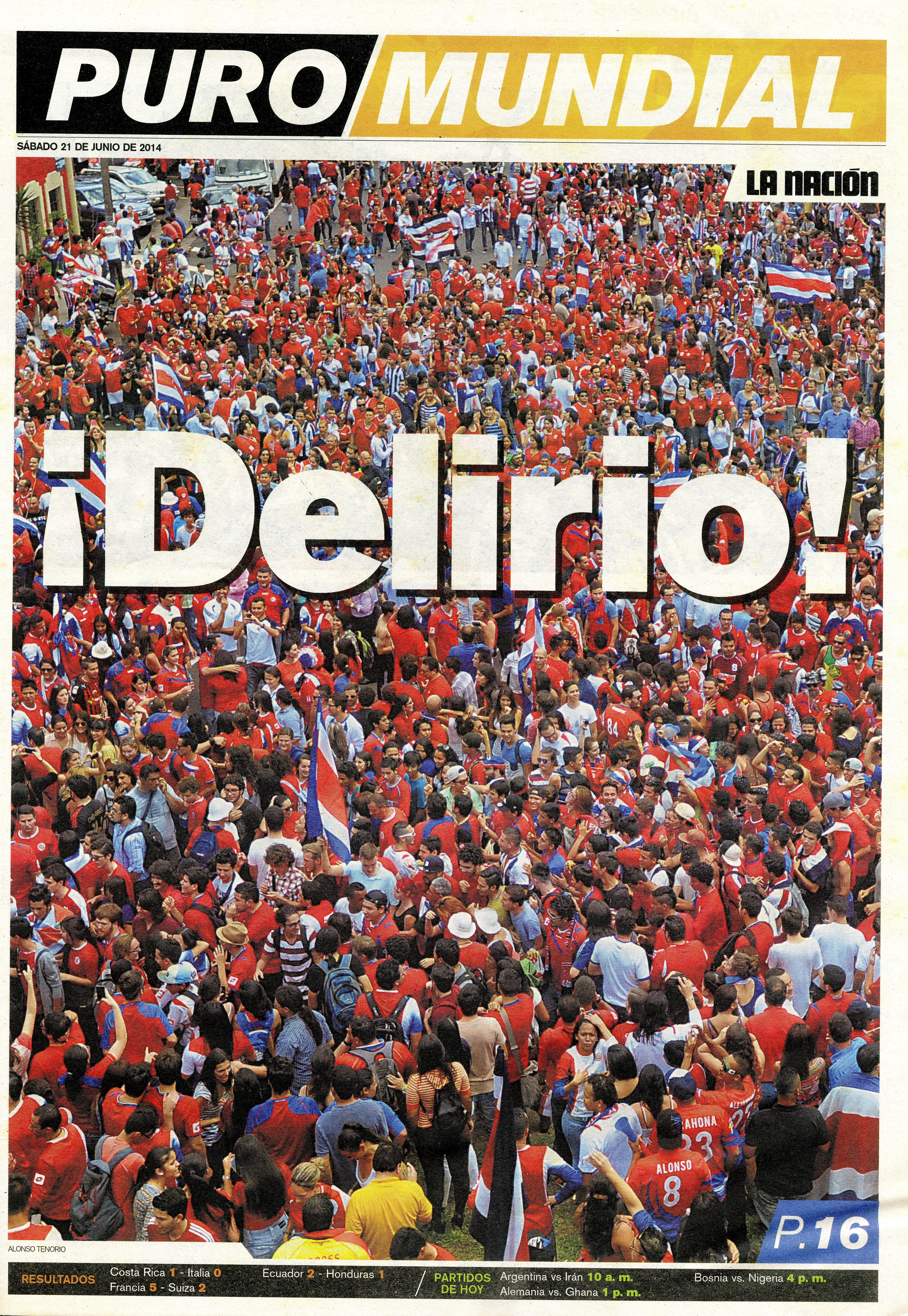 Partido Costa Rica vs. Italia en el Mundial de Brasil 2014. / Archivo LN