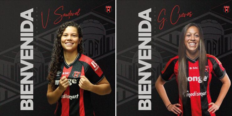Valery Sandoval y Gabriella Cuevas son las nuevas futbolistas de Liga Deportiva Alajuelense.
