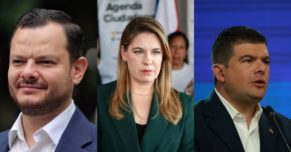 En la imagen de izquierda a derecha, Juan Carlos Hidalgo, Claudia Dobles y Álvaro Ramos