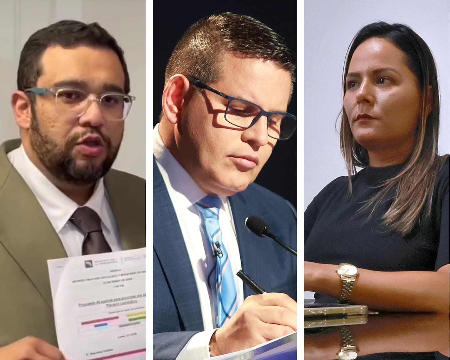 Alejandro Barrantes, Fabricio Alvarado y Marulin Azofeifa