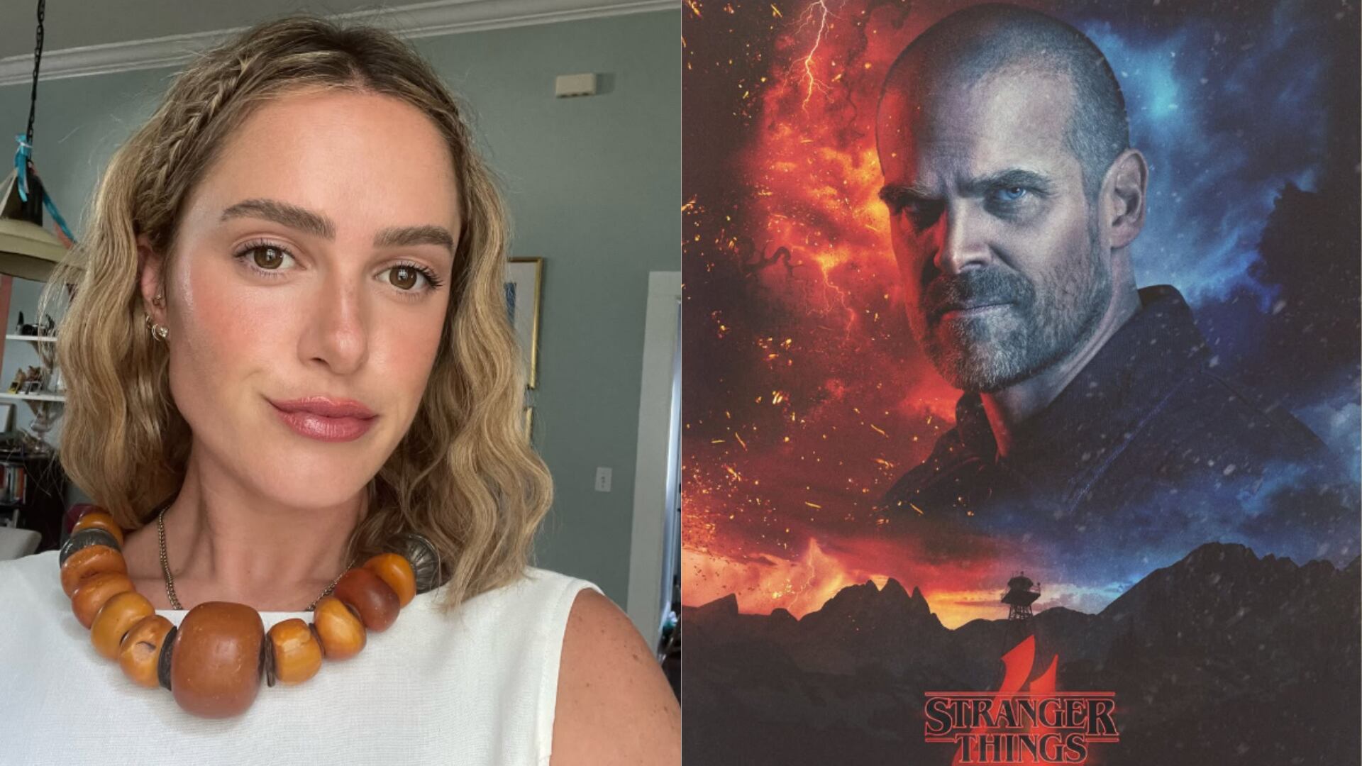 Diseñadora de vestuario confirmó amorío con David Harbour en 2021. Mensajes entre ambos fueron usados en canción de Lily Allen.