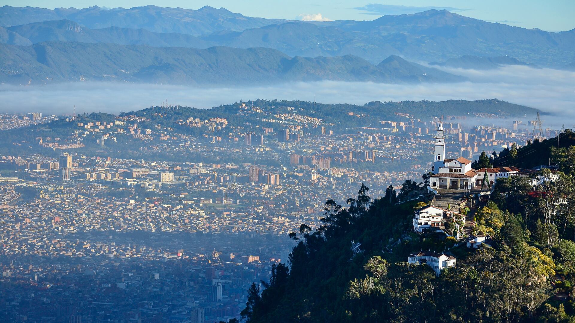Vista aérea de la ciudad de Bogotá.