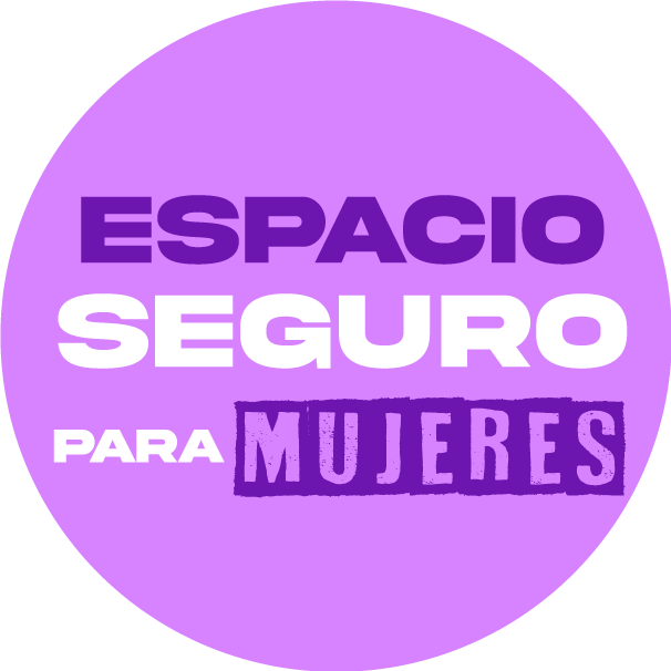 Los Espacios Seguros del Inamu, ubicados en diferentes puntos del país, pueden identificarse con este logo. Foto: Cortesía