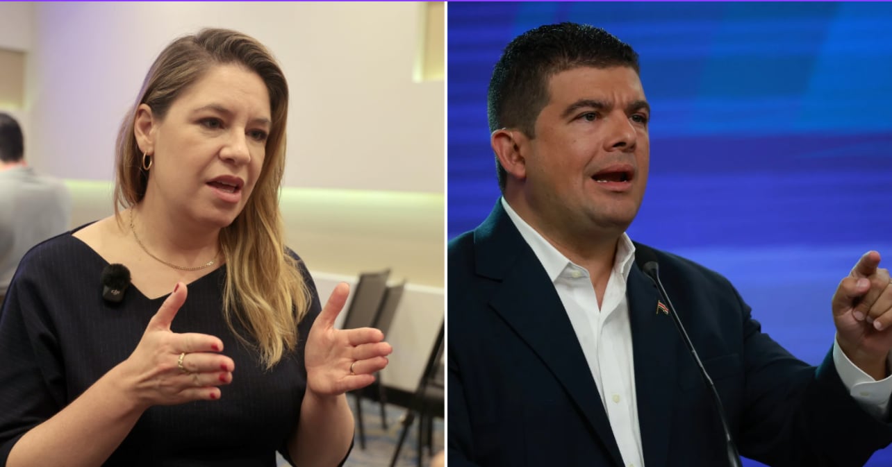 Una composición de imágenes: a la izquierda, Claudia Dobles. A la derecha, Álvaro Ramos.