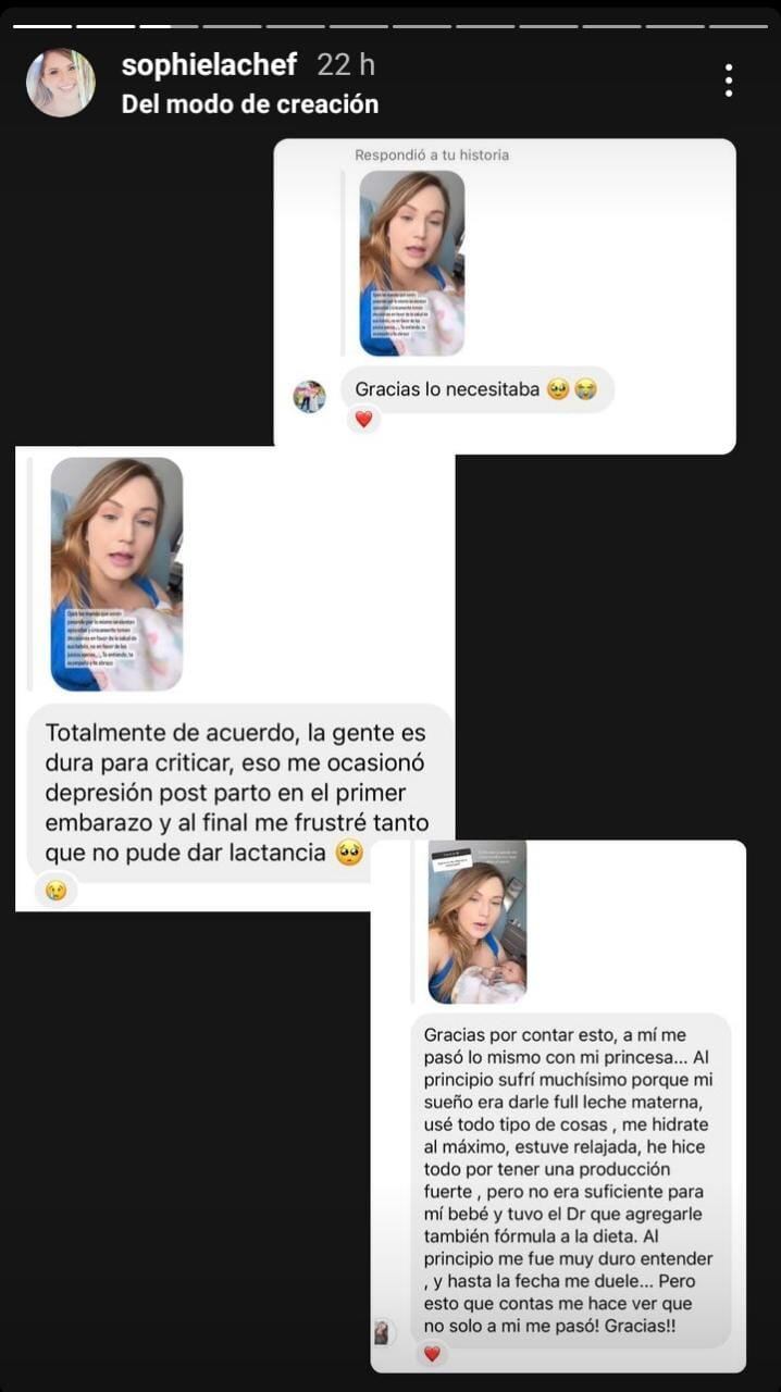 Captura de las historias de la chef Sophia