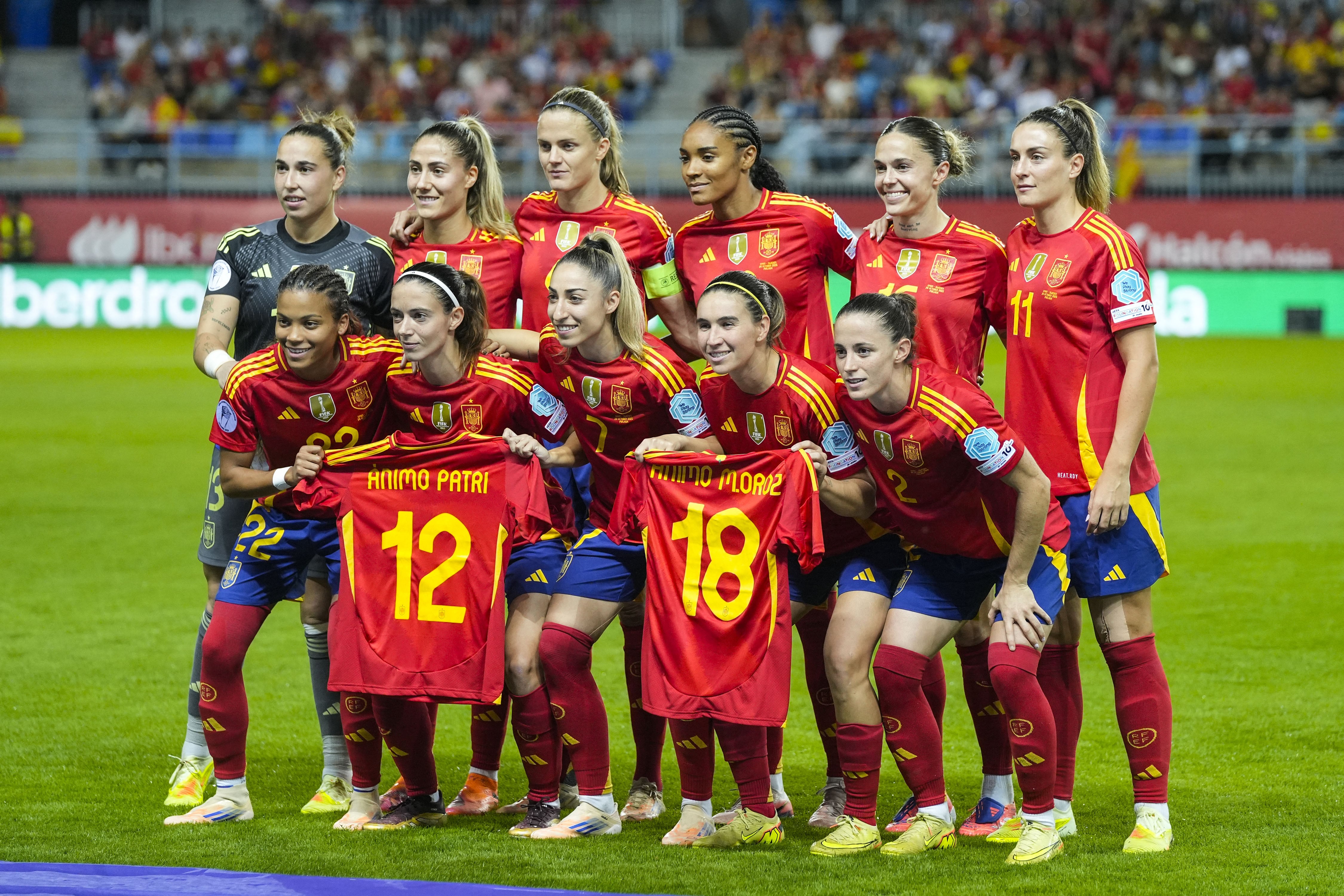 La Selección de España levantó un debate con el acuerdo que, entre otras herramientas, ofrece a sus jugadoras congear óvulos. Aquí en un partido de 2025 en Málaga.