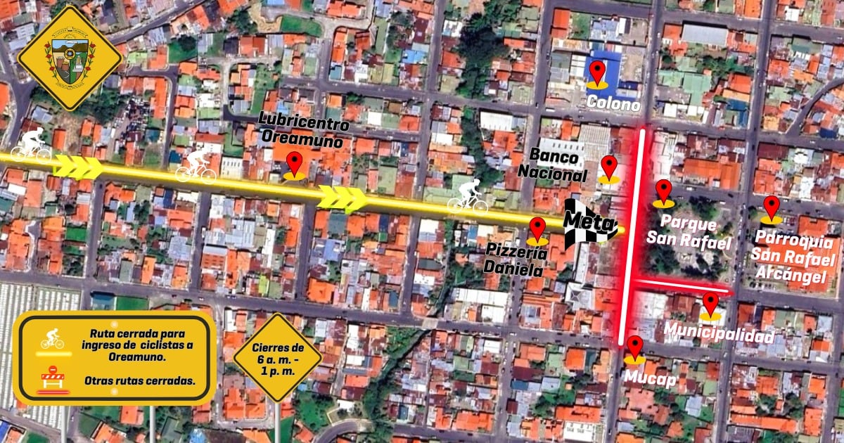 Vuelta a Costa Rica 2025
Ingreso a Oreamuno
Etapa 8
Pérez Zeledón - - Oreamuno de Cartago
18 de diciembre
Municipalidad de Oreamuno