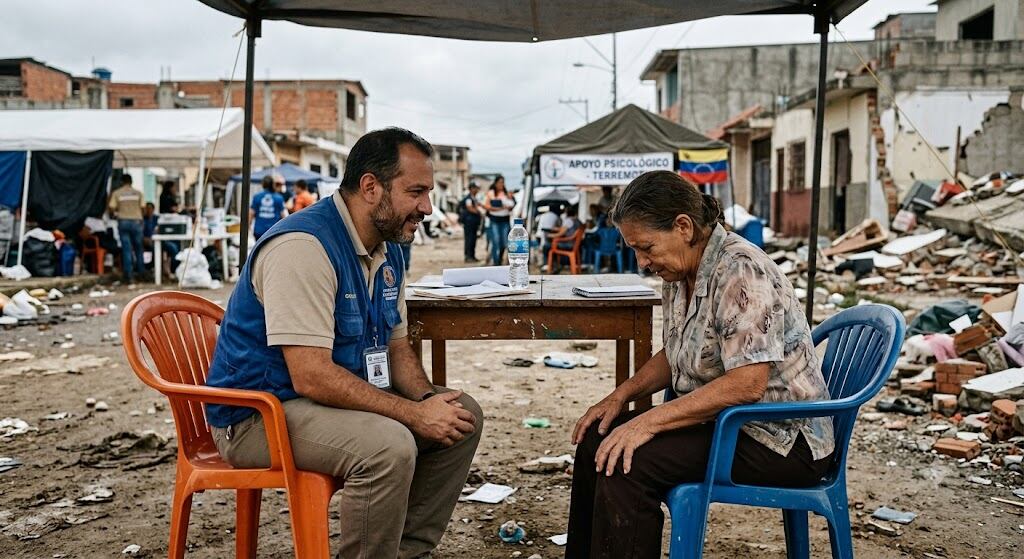 En una silla plástica: así brindan apoyo psicológico a víctimas de los terremotos en Venezuela