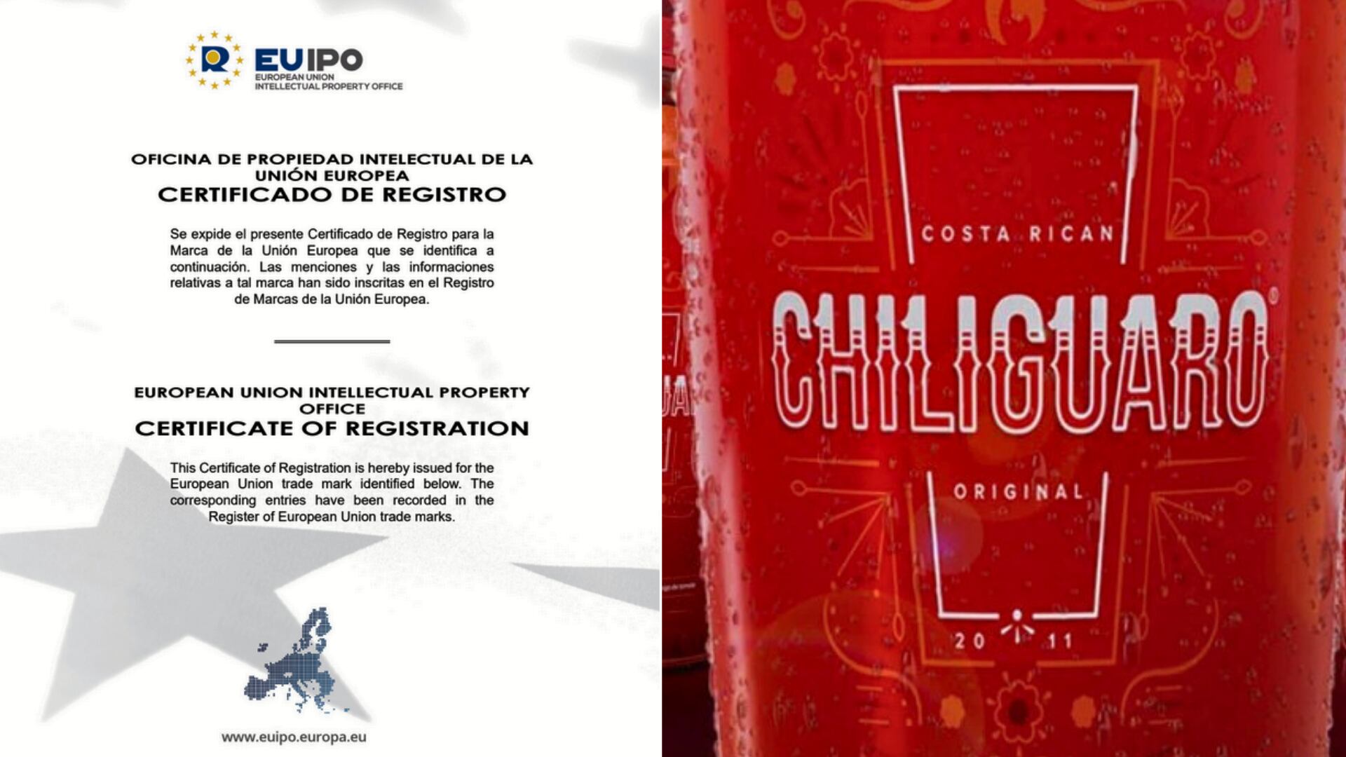 Chiliguaro ya cuenta con registro de marca en los 27 países miembros de la Unión Europea, tras ser aprobado por la Oficina de Propiedad Intelectual de la UE.