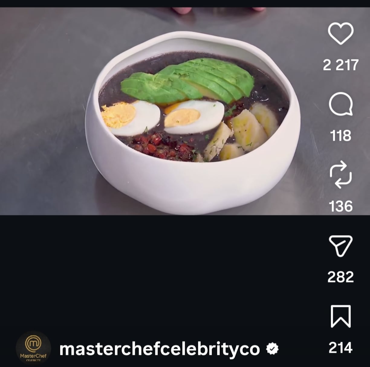Sopa negra Master Chef Celebrity Colombia
