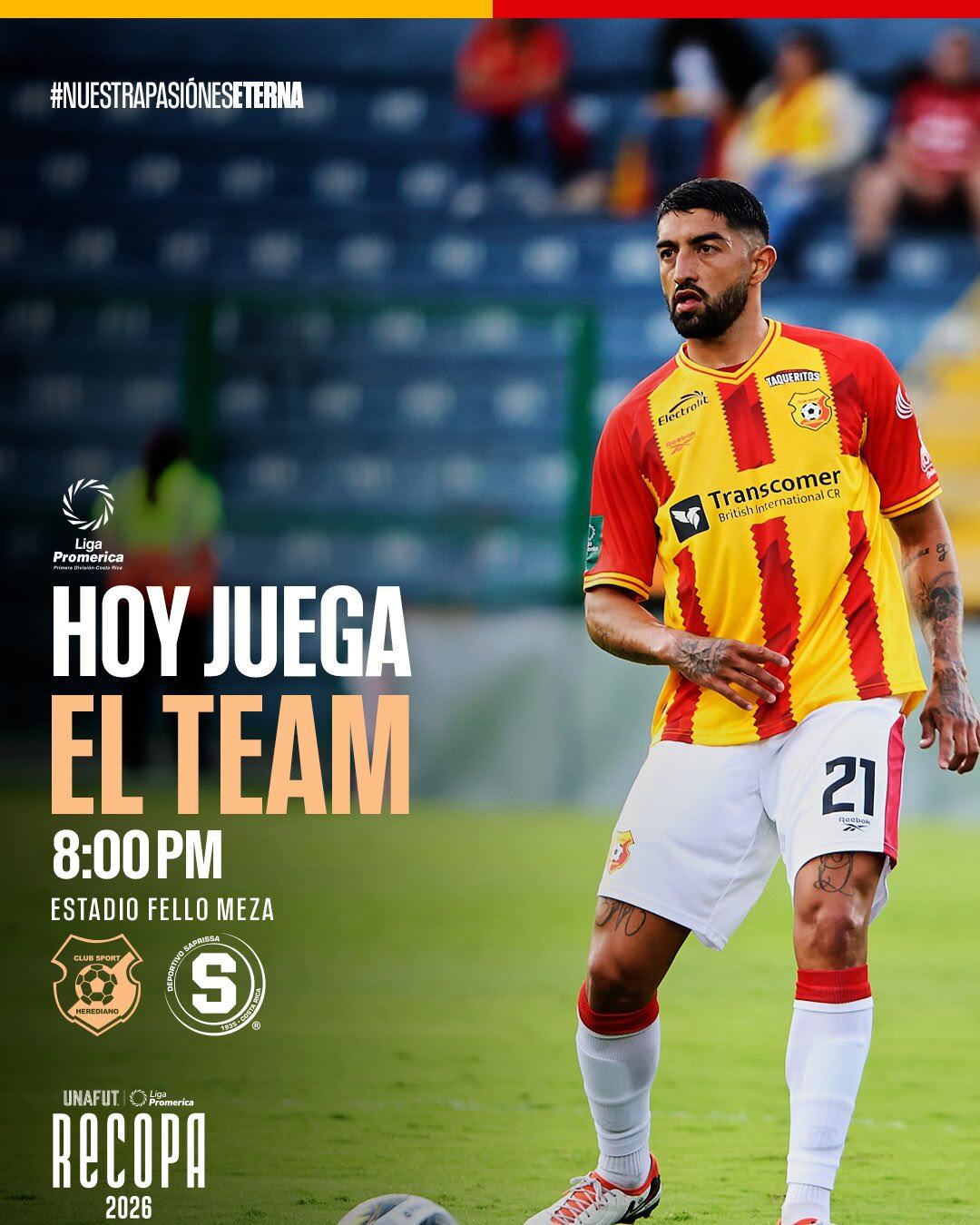 Recopa Herediano
Herediano vs. Saprissa
Recopa
17 de julio del 2026
Tomado Instagram de Herediano