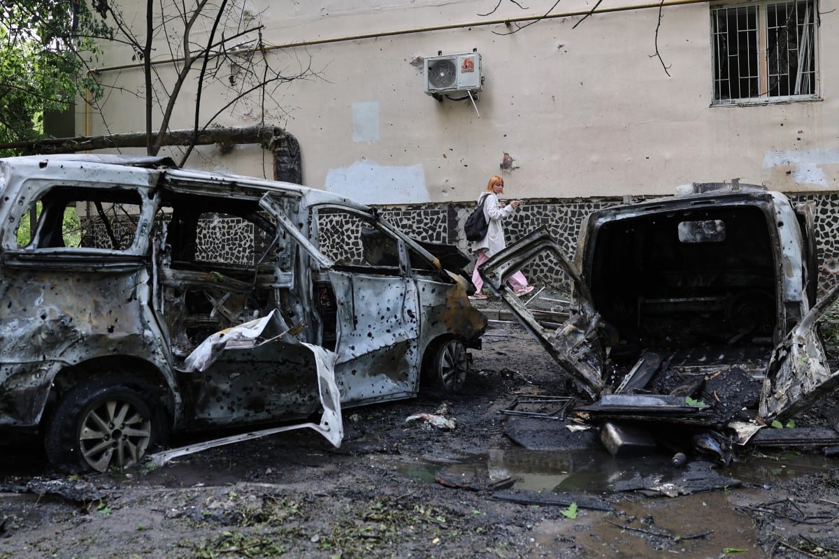 Restos de un ataque aéreo ruso en la ciudad ucraniana de Odesa.