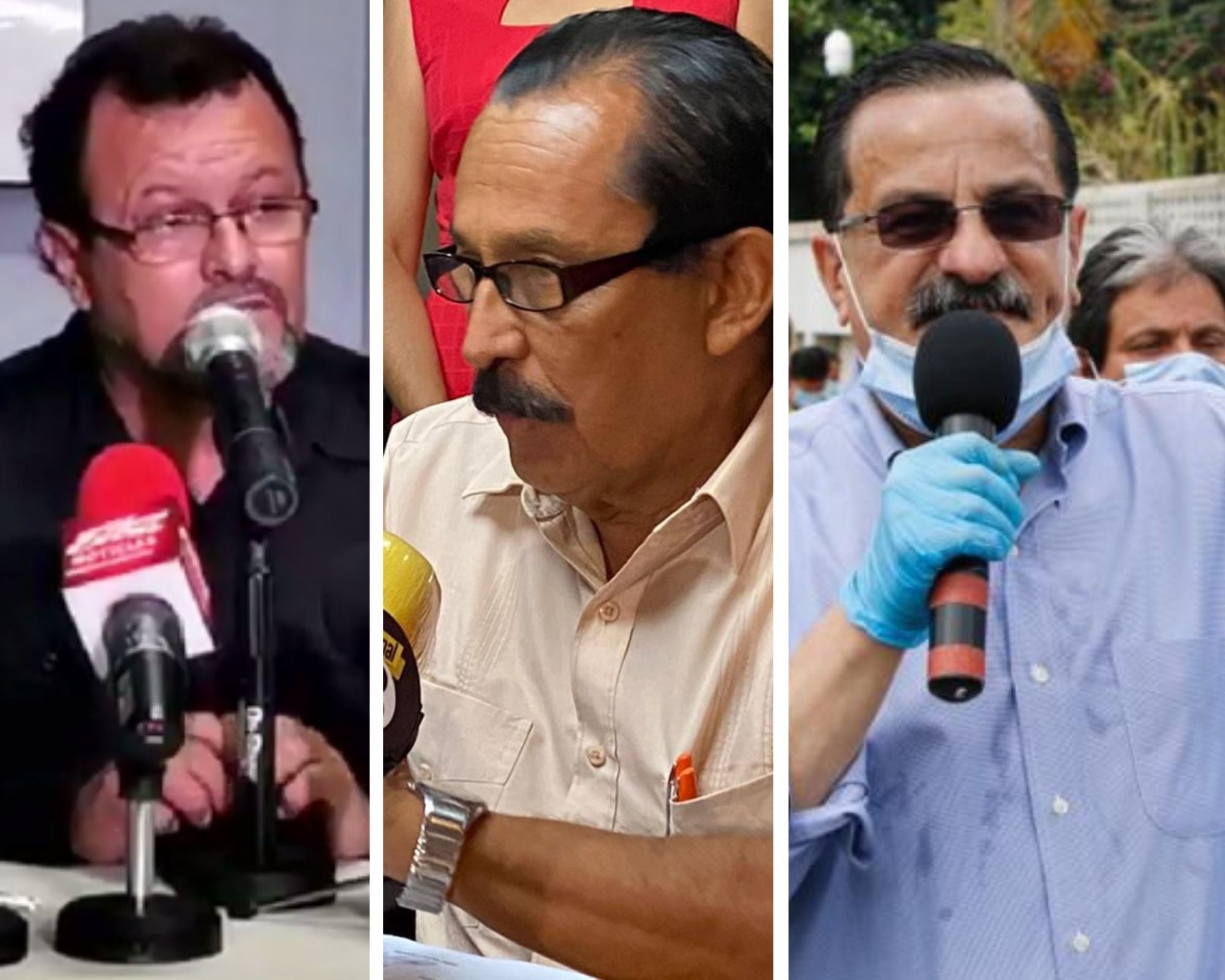 Álvaro Rodríguez, secretario general de ANIC; Célimo Guido, líder del movimiento Rescate Nacional, y Albino Vargas, secretario general de ANEP.