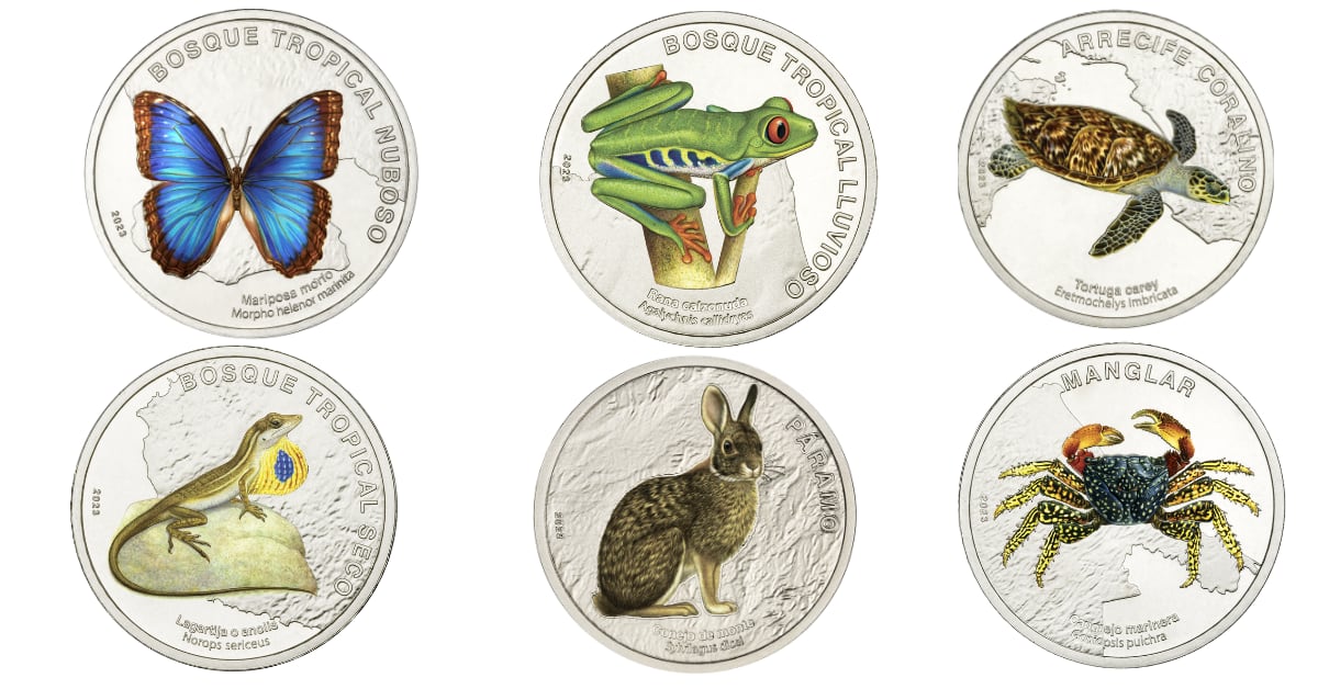 Colección de monedas coleccionables de 50 colones