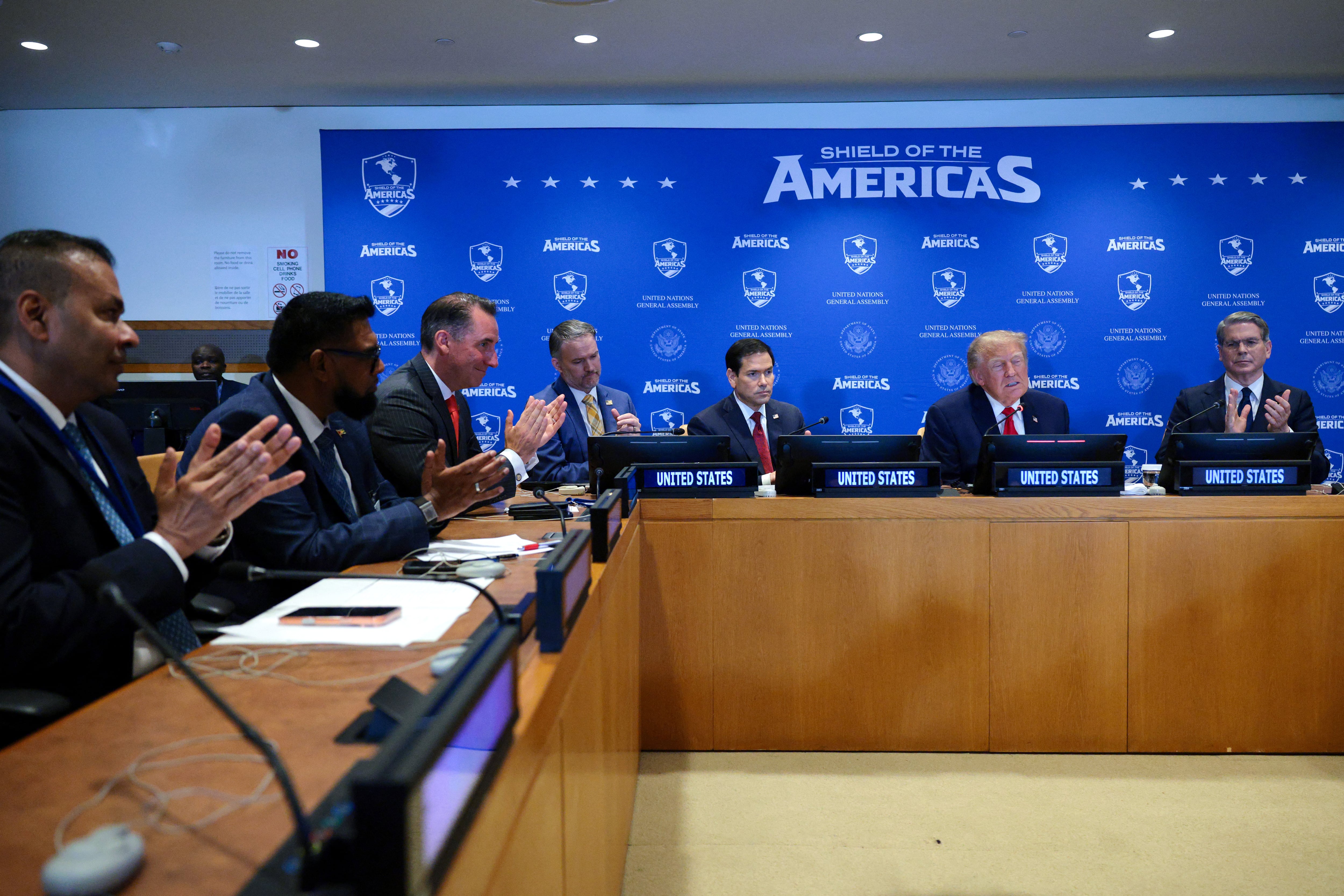 Donald Trump en la reunión del Escudo de las Américas, el 22 de setiembre.