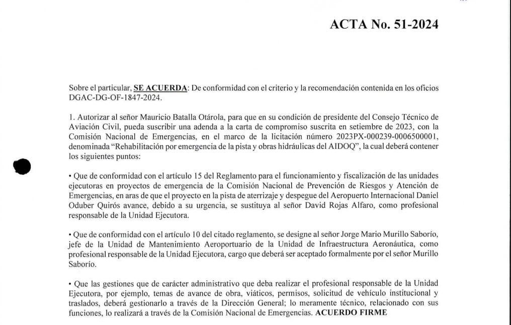 Captura del acta