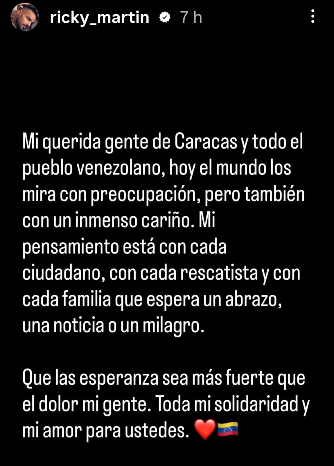 Famosos envían sus mensajes de apoyo a Venezuela