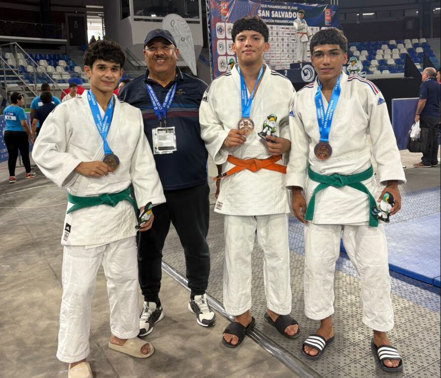 Judo, Panamericano Cadetes
Copa Panamericana de Judo Centro y Norte
Gabriel Ortiz. Ronny Gómez, Sebastián Jaén y Sebastián Leiva
6 de setiembre del 2025
Cortesía: Guananoticias
