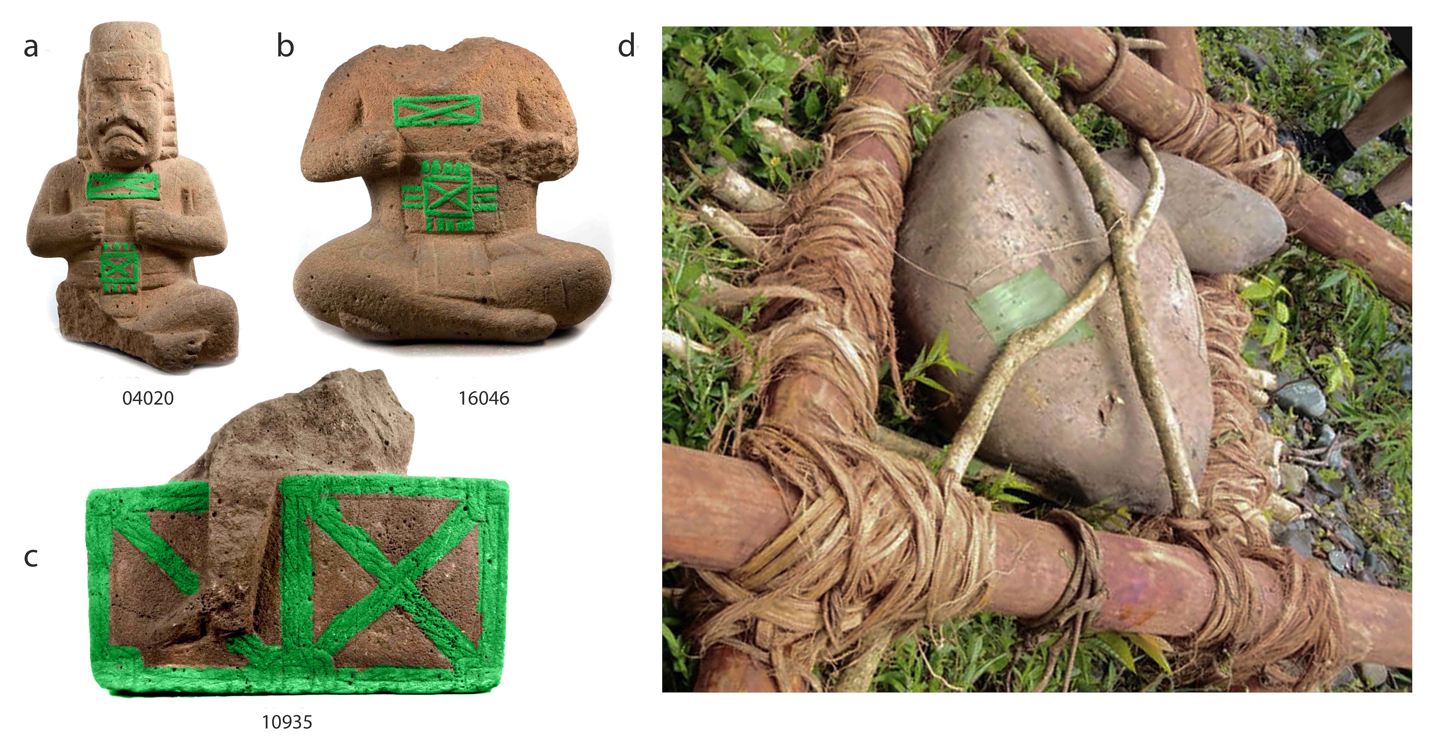 Los investigadores señalan correspondencias visuales y geométricas entre la jala de piedra y motivos gráficos.