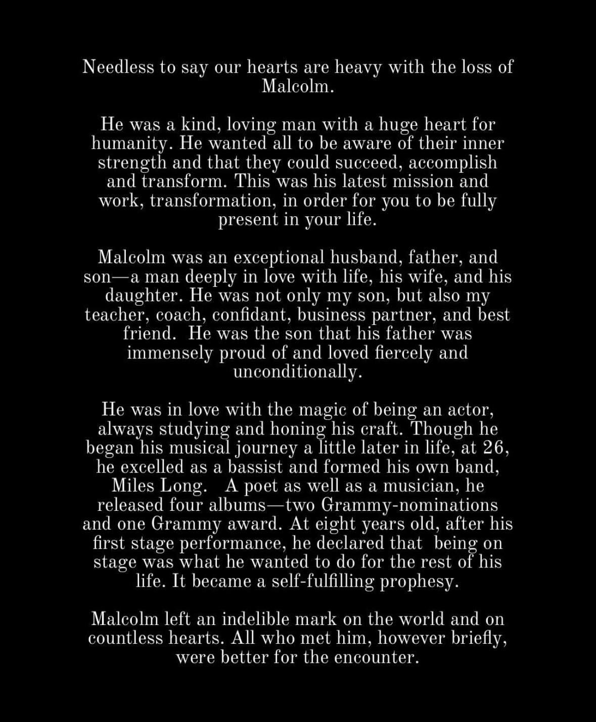 Mensaje de la madre de Malcolm-Jamal Warner, Pamela Warner.