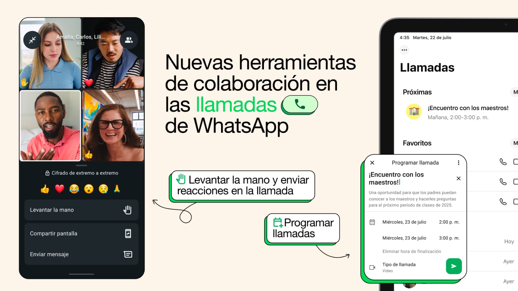 WhatsApp permite agendar llamadas con fecha, hora y duración. Los participantes recibirán alertas antes del inicio.