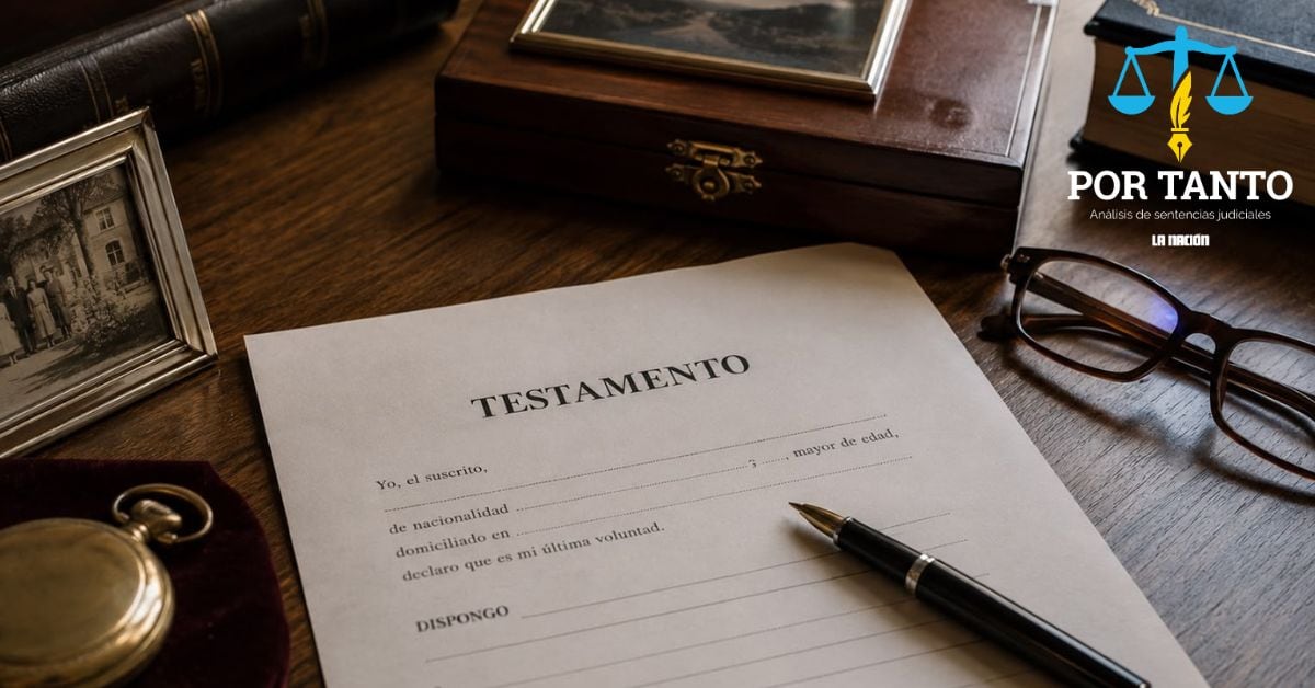 En la imagen un testamento en un escritorio y componentes alusivos a derecho