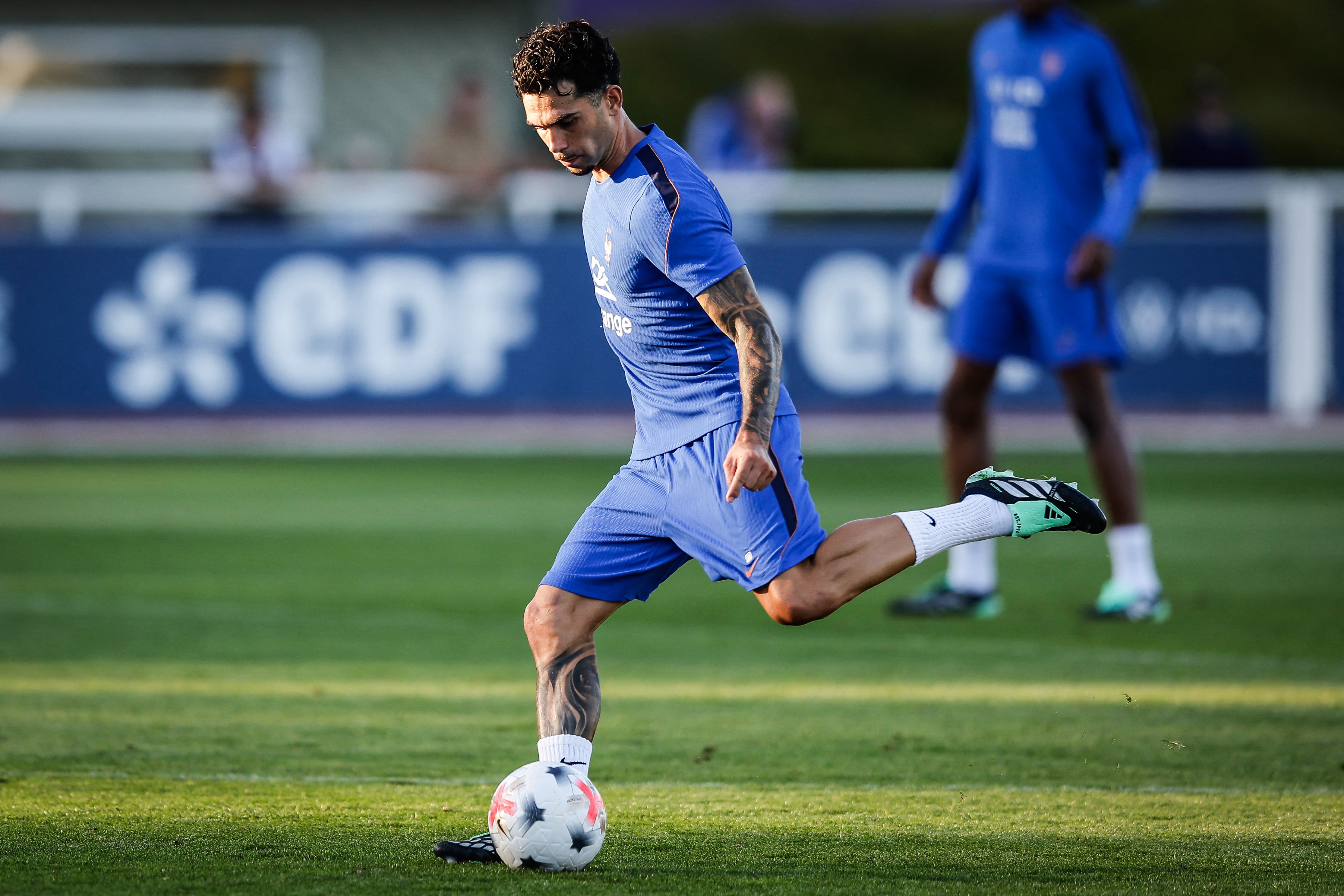 Lucas Da Cunha, de Francia, aquí en un entrenamiento antes del debut de los galos en la Nations League de la UEFA.