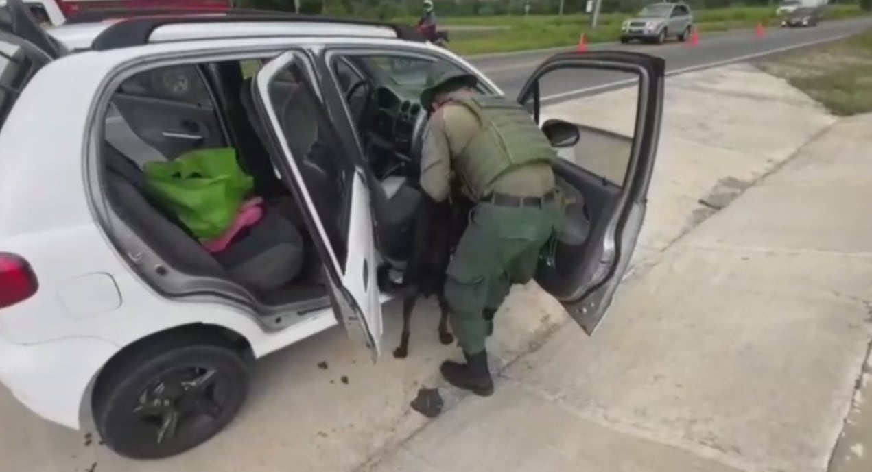 Los 63 kilos de droga viajaban ocultos dentro de este vehículo.