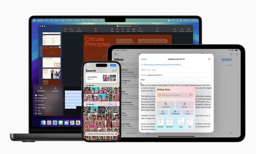 Apple Intelligence transforma la experiencia Apple con iOS 18.1, iPadOS 18.1 y macOS Sequoia 15.1, mejorando Siri y funciones de escritura.