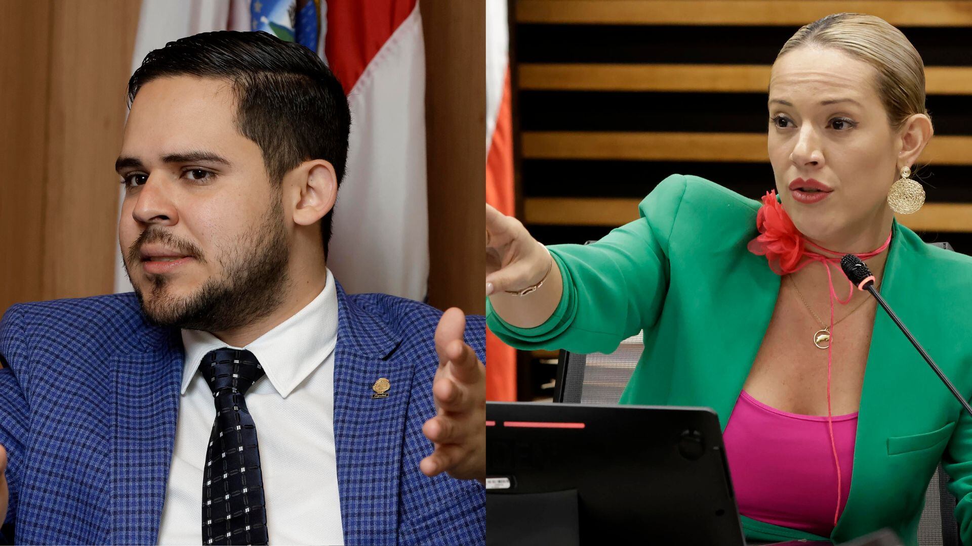 Carlos Felipe García, congresista del PUSC y Monterrat Ruiz, del PLN