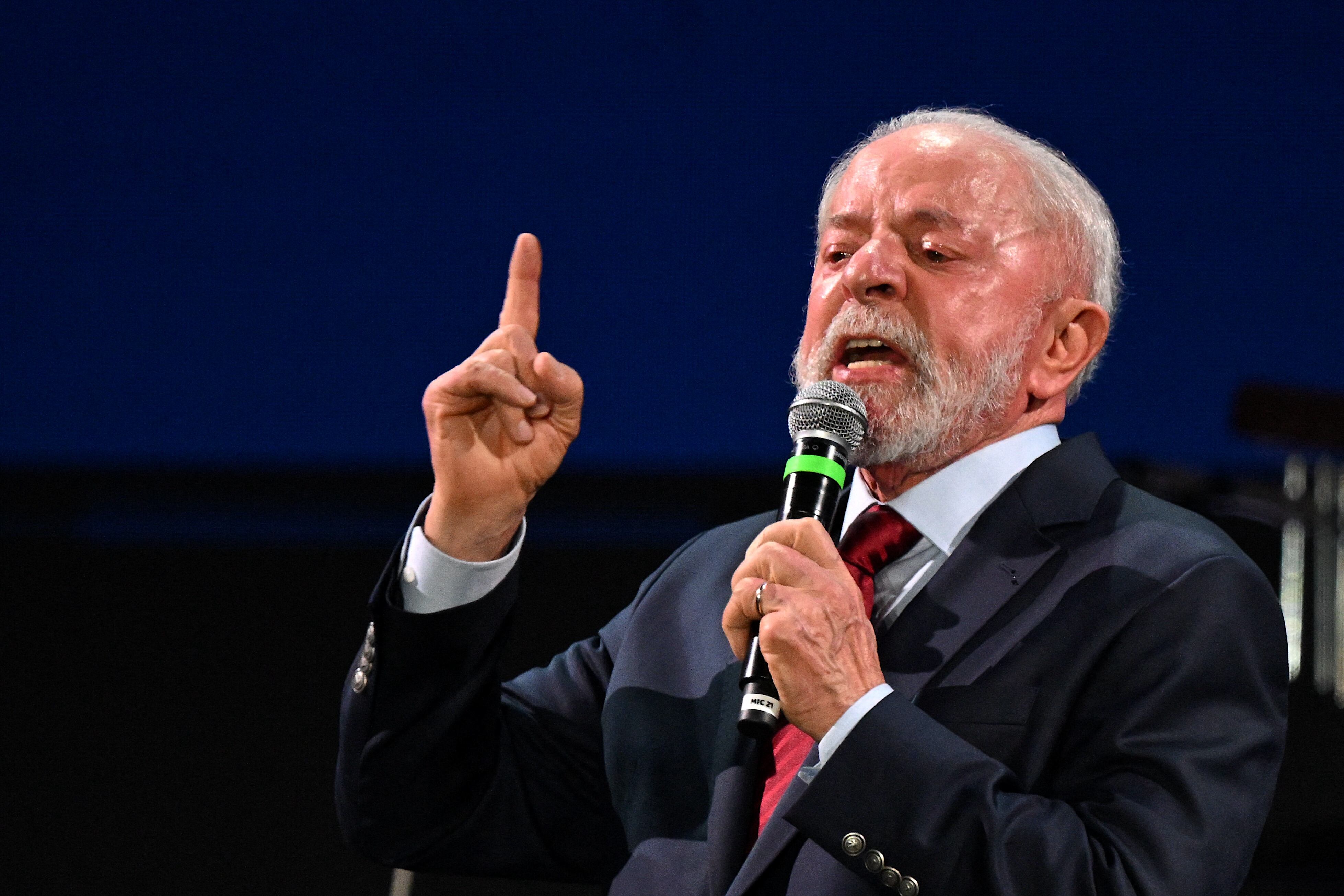 Luiz Inacio Lula da Silva Luis da su discurso previo a la cumbre G20 en Rio de Janeiro, Brasil. (Foto: Luis ROBAYO / AFP)