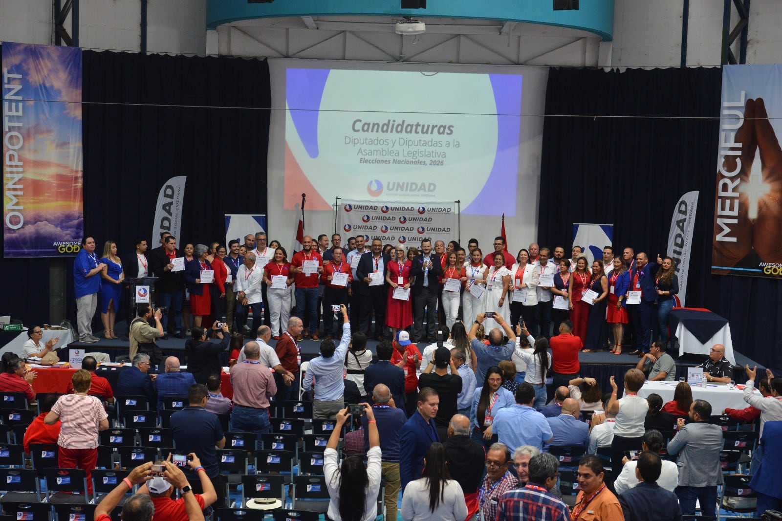 El Partido Unidad Social Cristiana (PUSC) realizó su Asamblea Nacional para ratificar los candidatos a diputados para las próximas elecciones presidenciales en febrero del 2026.