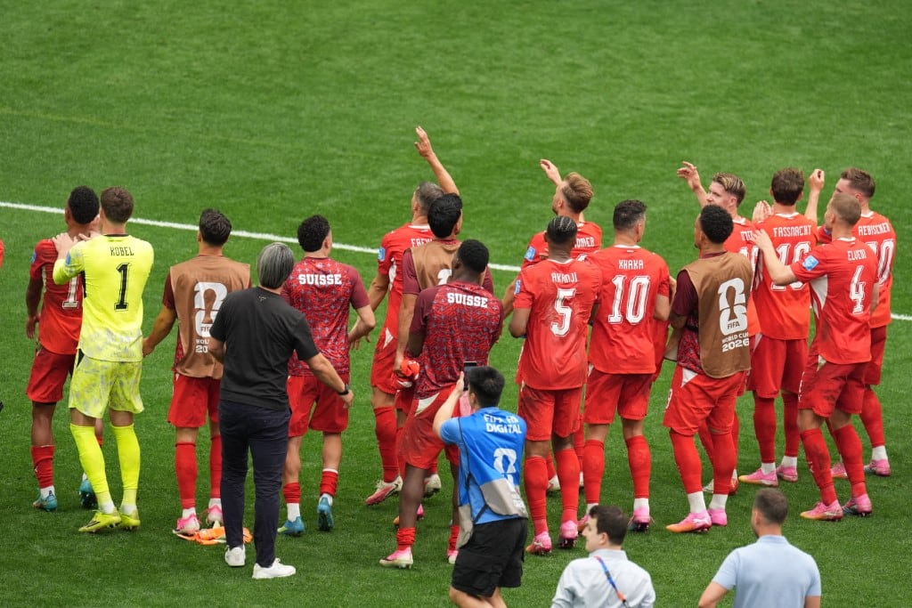 Los jugadores de Suiza celebraron dejarse el grupo B del Mundial 2026.