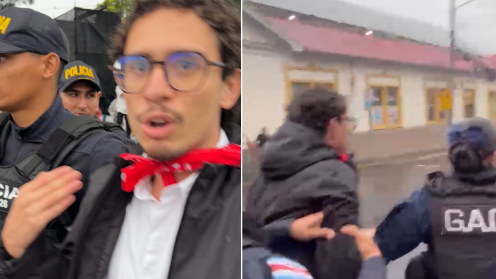 La Faroleada por la Democracia registró un altercado en la Plaza Mayor de Cartago. Un participante denunció que oficiales lo retiraron del sitio.
